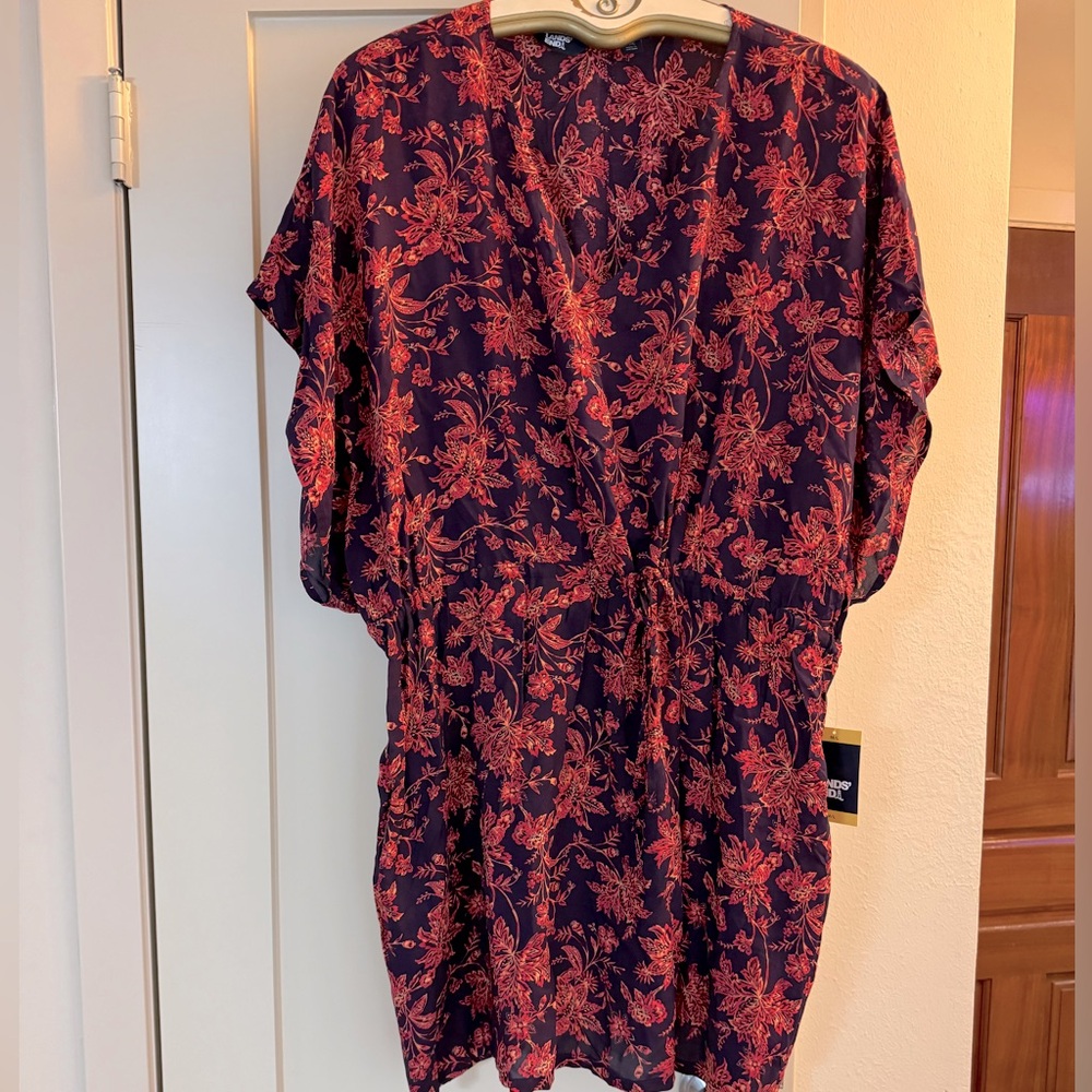 Land’s End Bathing Suit Cover-Up black and red M/L